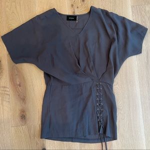 Storia gray dress with tie up bottom size small